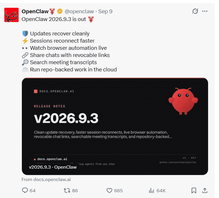 OpenClaw,2026,updates,Agent