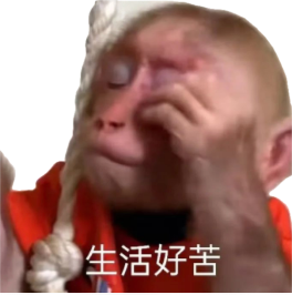 捂脸小猴子，生活太苦了表情包