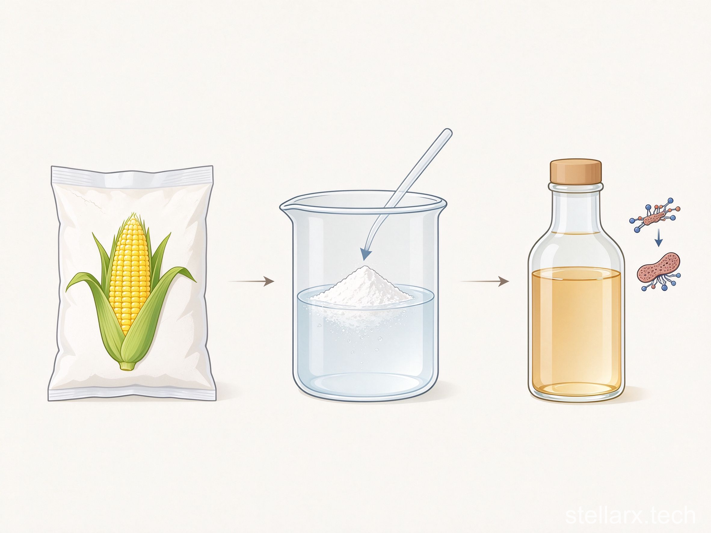 White sugar and high-fructose corn syrup in glass jars side by side, nutrition illustration