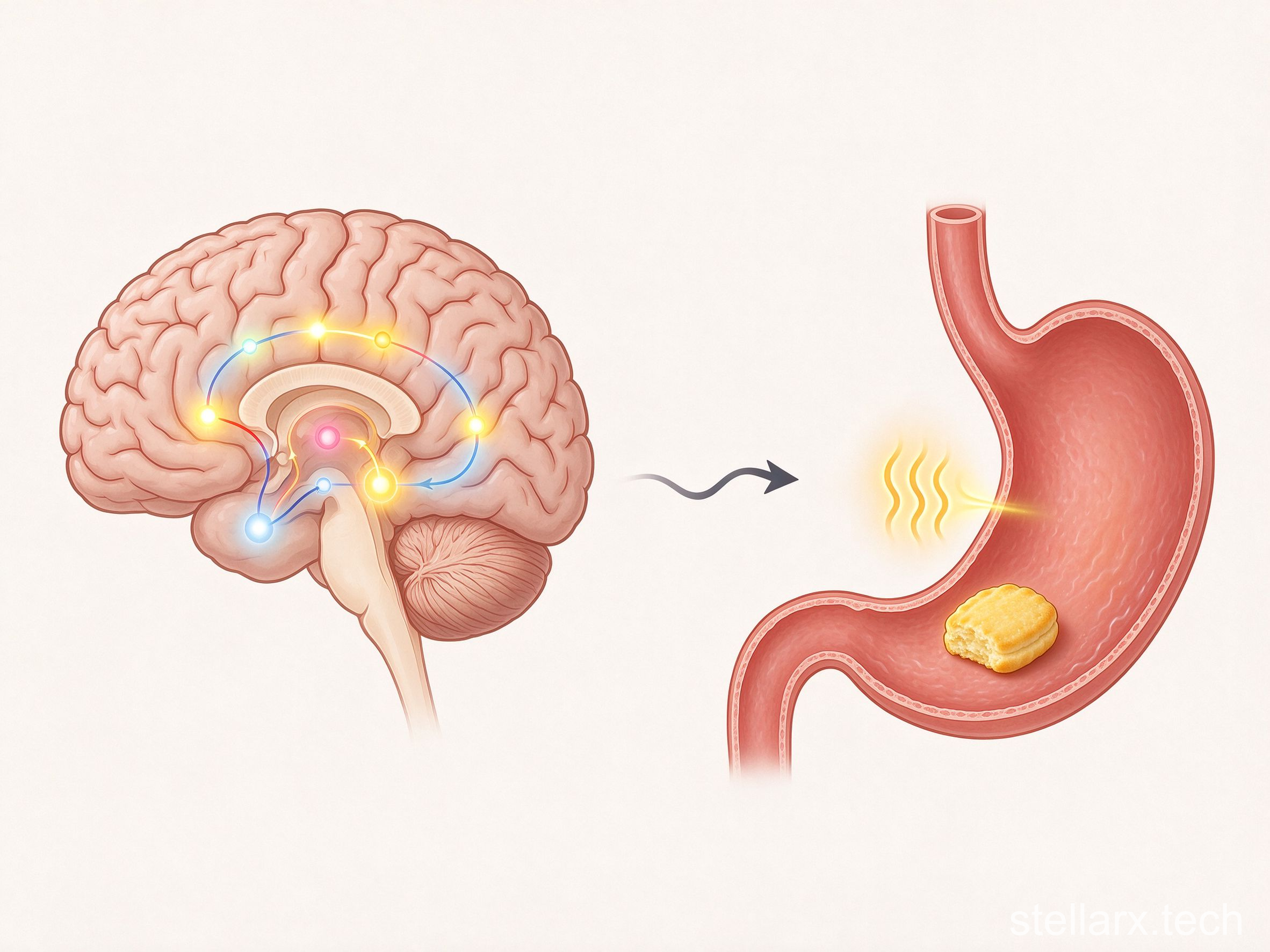 Brain reward circuits and stomach satiety signaling during a rich sugar-fat meal