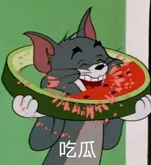 "猫和老鼠汤姆抱着超大西瓜吃瓜搞笑表情包".jpg